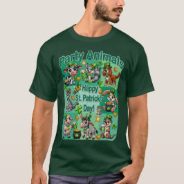 Camiseta Diversão de Patrick e "Animais de Festa" Adoráveis