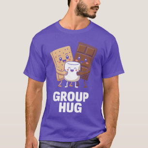 Camiseta Diversão de Smore Acampamento Marshmallow Abraço e