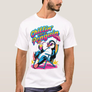 Camiseta Diversão de Verão Relaxado como um Pinguim