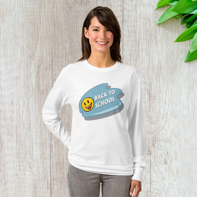 Camiseta Diversão de volta ao Smiley face escolar (Criador carregado)