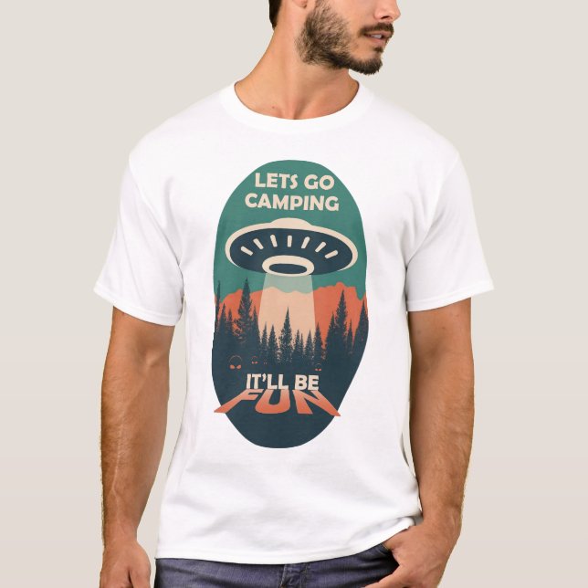 Camiseta Diversão do acampamento de alienígena (Frente)