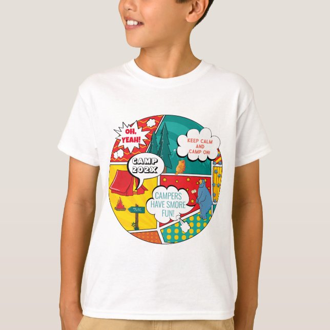 Camiseta Diversão do Campo de Verão de pop Art (Frente)