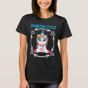 Camiseta Diversão do Ciclo Diabético do Unicórnio Demonstra