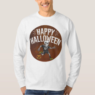 Camiseta Diversão do esqueleto de Halloween Design de camis