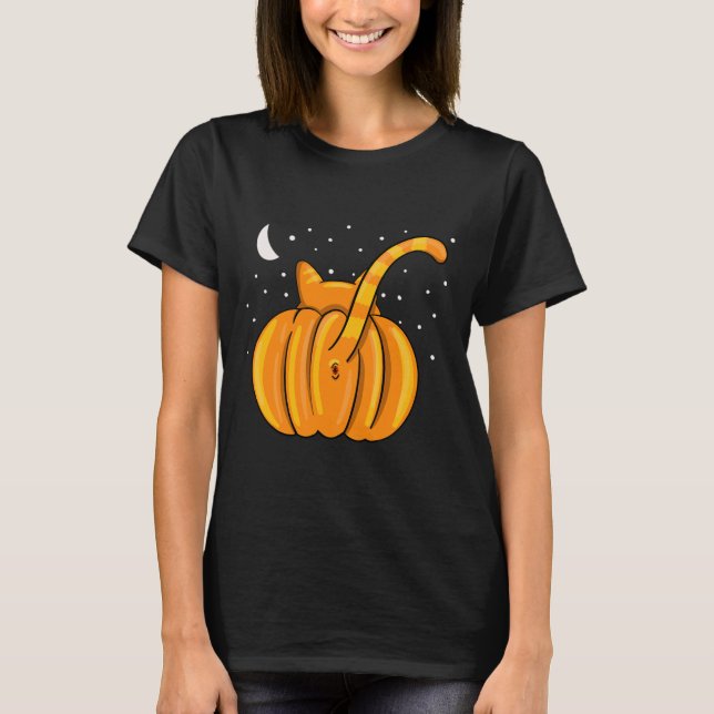 Camiseta Diversão do Halloween Bumbum Pumpkin Orange Tab (Frente)
