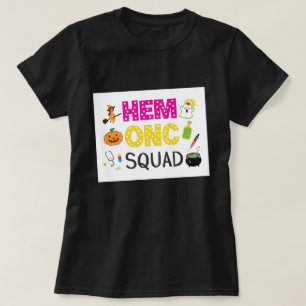 Camiseta Diversão do Hem Oncologia no Quadrado do Halloween