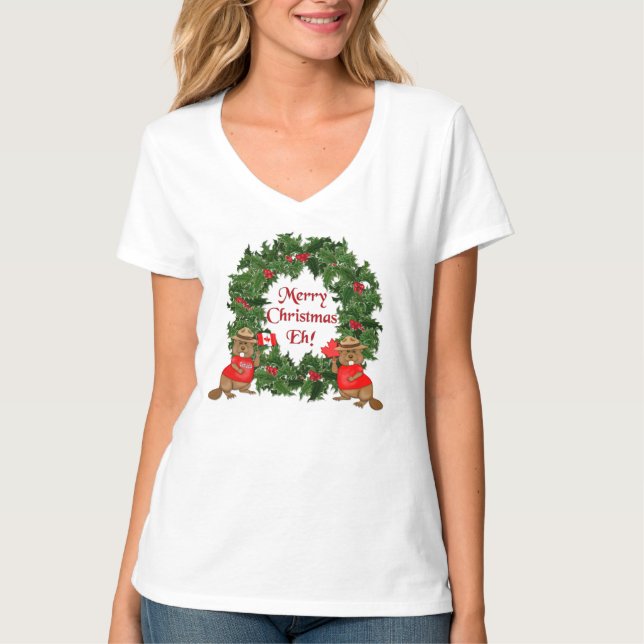 Camiseta Diversão do Natal canadense Eh (Frente)