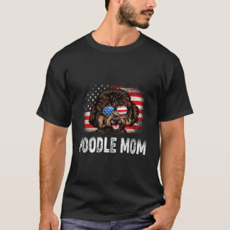 Camiseta Diversão do Poodle Mãe Dia de as mães Americana