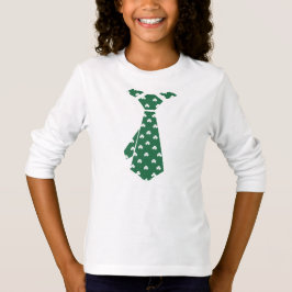 Camiseta Diversão do Shamrock Pattern Faux Tie Rua. Dia de