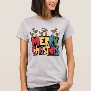 Camiseta Diversão dos Dinossauros T-rex e do Texto Feliz de