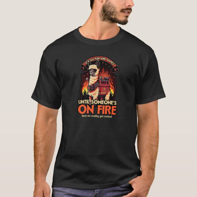 Camiseta Diversão E Jogo Até No Fogo Design Wildland Firefi (Frente)