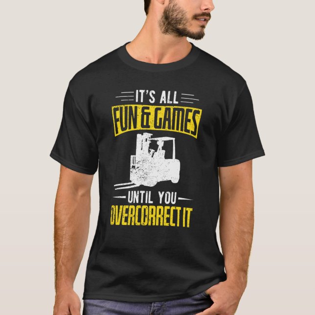 Camiseta Diversão E Jogos Do Forklifter (Frente)