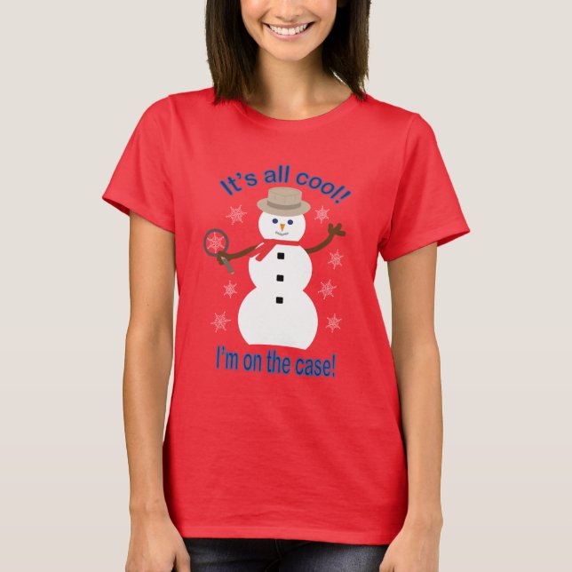 Camiseta Diversão e Rico É tudo Legal Detetive Snowman (Frente)
