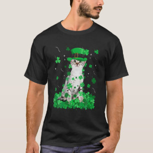 Camiseta Diversão Egípcia Mau Cat Dia de São Patrício Shamr