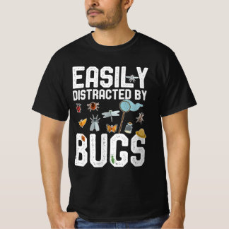 Camiseta Diversão Entomologista Dizes Facilmente Distraídas