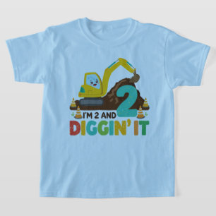 Camiseta Diversão, eu sou 2 e digeri no aniversário