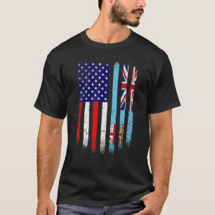 Camiseta Diversão Fiji Flag American Flag Men Women Kid Pat