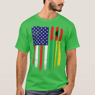 Camiseta Diversão Guiné-Bissau Bandeira Americana Homens Mu