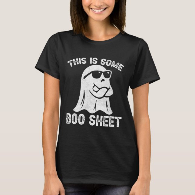 Camiseta Diversão Halloween Boo Ghost Costume Este É Um Boo (Frente)