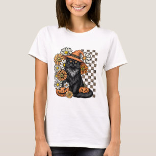 Camiseta Diversão Halloween - Gato Negro