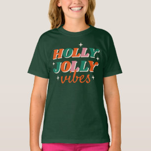 Camiseta Diversão Holly Jolly Vibes Design de Natal