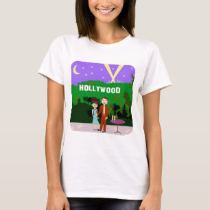 Camiseta Diversão Hollywood Romance Ilustrada Arte Retroat