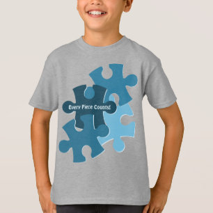 Camiseta Diversão Jigsaw Puzzle Cada Peça Conta Menino de A