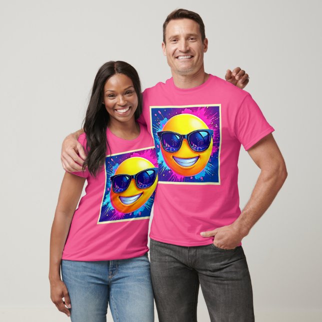 Camiseta Diversão legal 😎 Emoji Splash (Unissex)