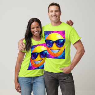 Camiseta Diversão legal 😎 Emoji Splash