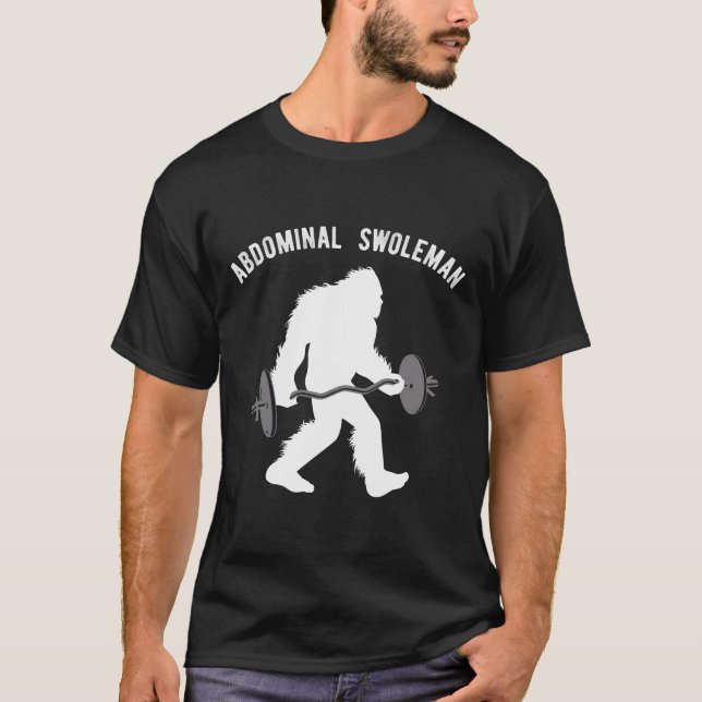 Camiseta Diversão Levantando Yeti Gift Abdominal Do Homem D (Frente)