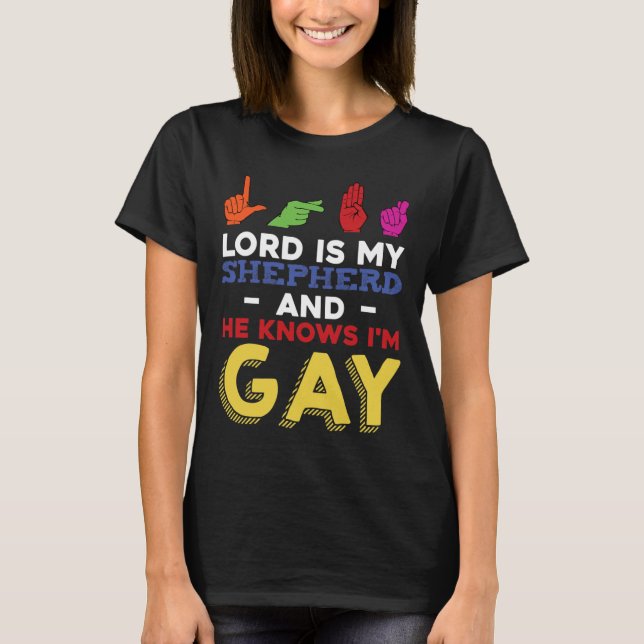 Camiseta Diversão LGBT Orgulho gay Mês de Consciência ASL S (Frente)