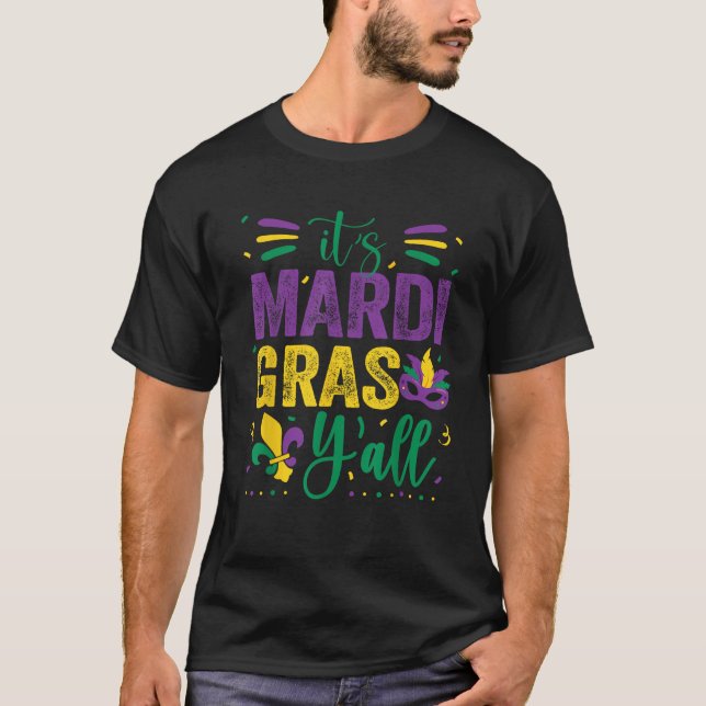 Camiseta Diversão Mardi Gras 2025 Mardi Gras Y all Mens Wom (Frente)