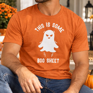 Camiseta Diversão Moderno Fofo Halloween Boo Folha Laranja