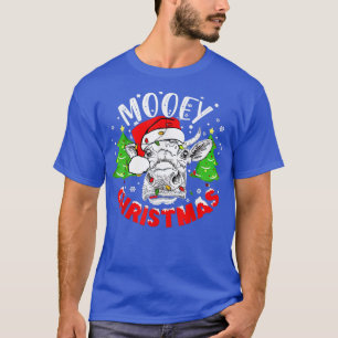 Camiseta Diversão Mooey Natal Novilha Papai Noel Xmas Luz V