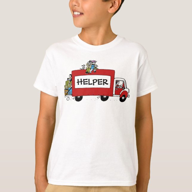 Camiseta diversão mudança de endereço no dia em movimento (Frente)