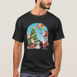 Camiseta **“Diversão Natalina com Múltiplos Papais Noel – T