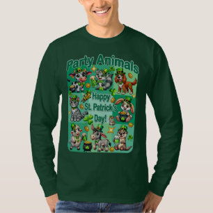 Camiseta Diversão no Dia de São Patrício e "Animais de Fest
