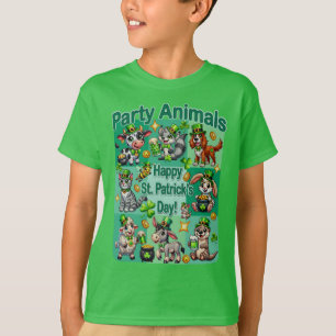 Camiseta Diversão no Dia de São Patrício e "Animais de Fest