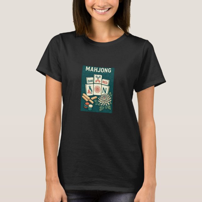 Camiseta Diversão no jogo Mahjong Crack Dot Bam (Frente)