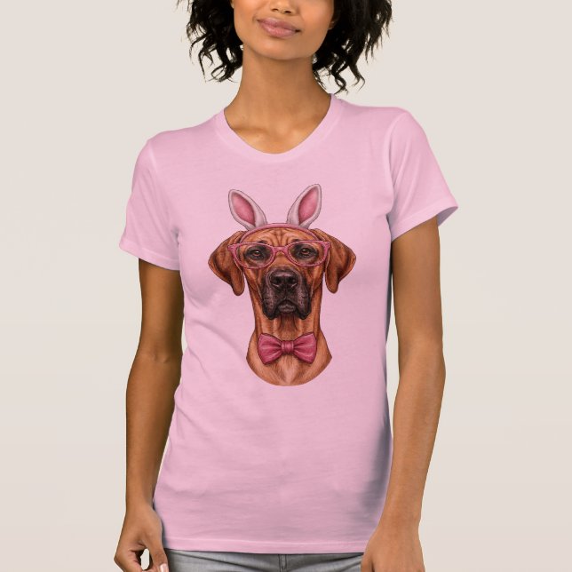 Camiseta Diversão Orelhas de Coelho de Páscoa de Grande Dan (Frente)