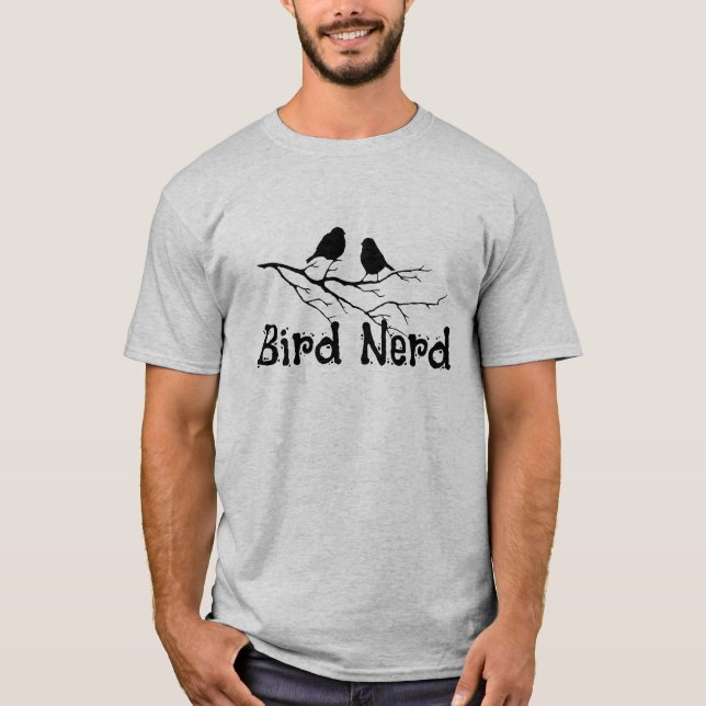 Camiseta Diversão para Pássaros Nerd Observador de Pássaros (Frente)