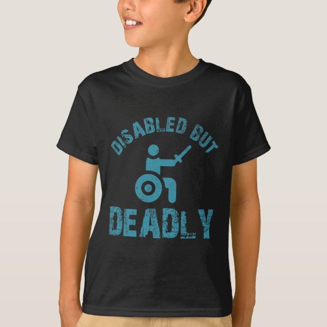 Camiseta Diversão para utilizadores de cadeiras de rodas De (Frente)