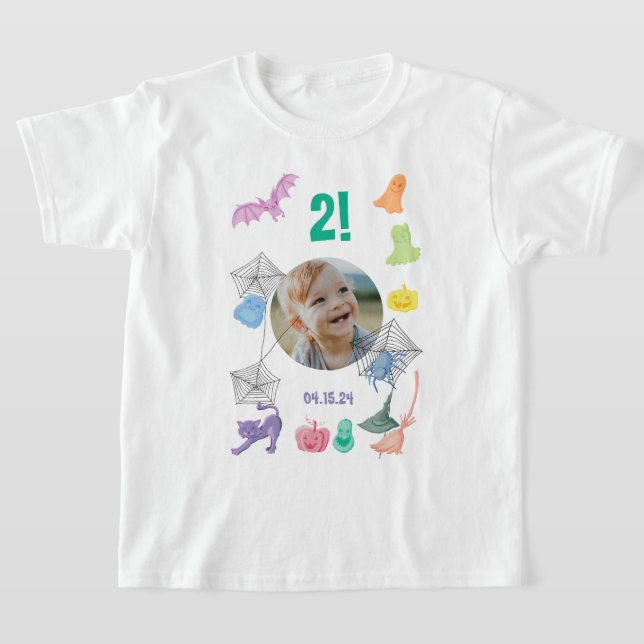 Camiseta Diversão personalizada do Dia das Bruxas com foto, (Postura )
