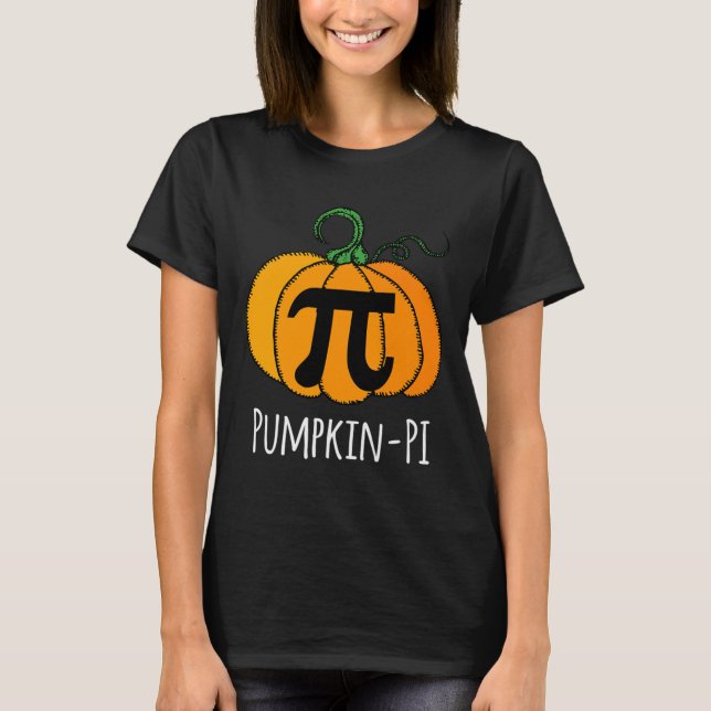 Camiseta Diversão Pumpkin Pi Halloween Figurume Math Day Or (Frente)