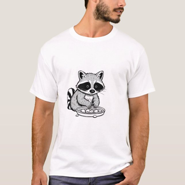 Camiseta Diversão Raccoon Jogada (Frente)
