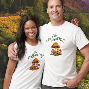 Camiseta Diversão Retro de Cogumelos Personalizável para Re