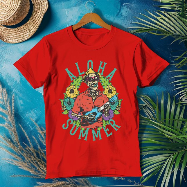 Camiseta Diversão tropical no Sol - Víbias de Verão de Aloh (Criador carregado)