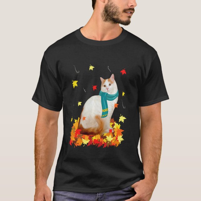 Camiseta Diversão Turca Van Thankand Autumn Cat Lover (Frente)