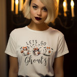 Camiseta Diversão Vamos Ir Ao Halloween<br><div class="desc">Prepare-se para a melhor celebração do Dia das Bruxas, meninas! Apresentando nossas t-shirts da noite divertida com Ghouls - a adição perfeita à sua noite assustadora com as garotas. Apresentando fantasmas lúdicos, mas femininos, adornados com estrelas e morcegos em tons clássicos de laranja e preto no Halloween, estas camisas são...</div>