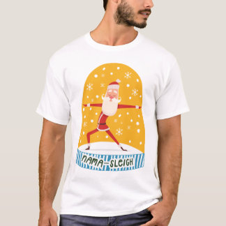 Camiseta  Diversão Yogi Yoga Papais noeis Nama-Sleigh Snow 